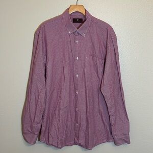 Toscano Red Checkered Long Sleeve Button Down Shirt